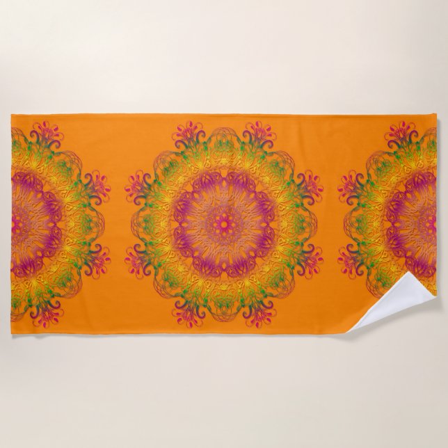 Ethnischer Mandala. Strandtuch (Vorderseite)