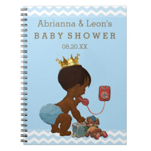 Ethnischer Prinz auf Telefon-Babyparty-Gast-Buch Notizblock