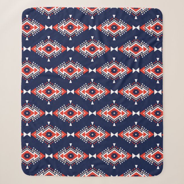 Ethnischer Stil, geometrisches nahtloses Muster. Sherpadecke (Vorderseite)