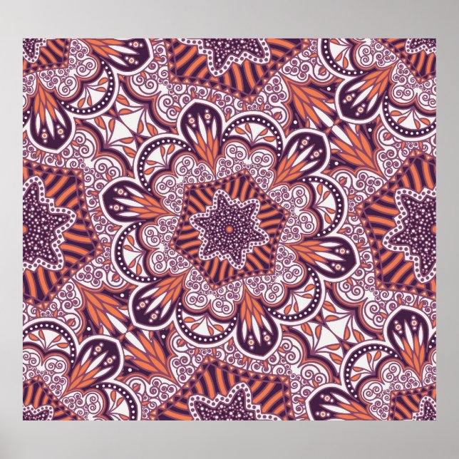 Ethnischer Stil, Vintage Dekoration. Poster (Vorne)