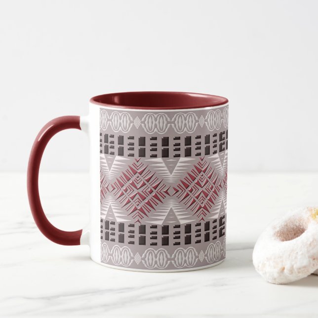 ethnisches afrikanisches geomeric Muster Tasse (Mit Donut)