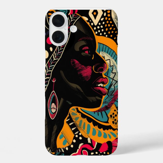 Ethnisches afrikanisches iPhone Case für 16 Plus i (Rückseite)