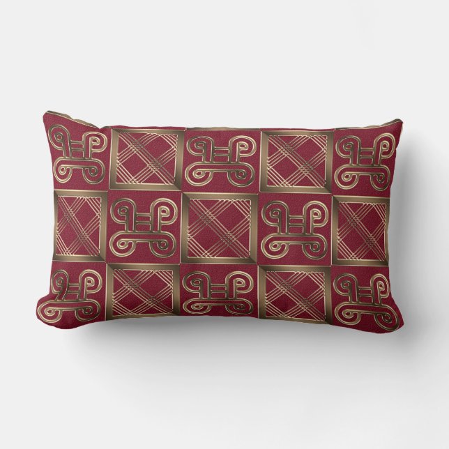 Ethnisches afrikanisches Muster mit Adinkra Lendenkissen (Vorderseite)