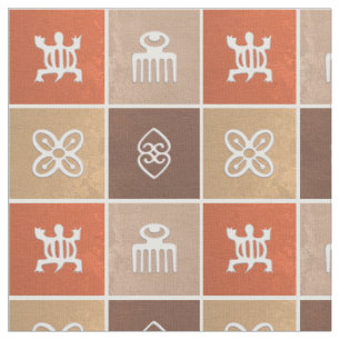 Ethnisches afrikanisches Muster mit Adinkra-Symbol Stoff