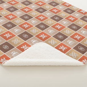 ethnisches afrikanisches Stammes- Muster. Adinkra Sherpadecke