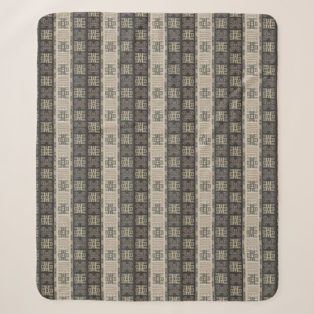 ethnisches afrikanisches Stammes- Muster. Adinkra Sherpadecke (Vorderseite)