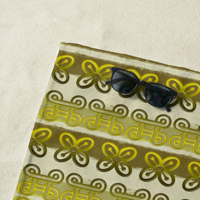 Ethnisches afrikanisches Stammes- Streifen adinkra Strandtuch (Beispiel)