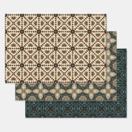Ethnisches amerikanisches Boho Art Pattern Set 4 Geschenkpapier Set