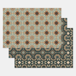 Ethnisches amerikanisches Boho Art Pattern Set 5 Geschenkpapier Set