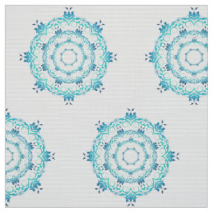 ethnisches aquamarines Mandalamuster Stoff