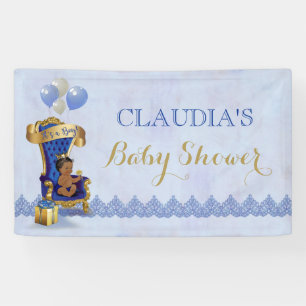 Ethnisches Baby Kleiner Prinz Goldene Krone Königl Banner