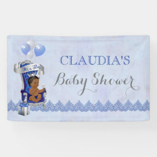 Ethnisches Baby Kleiner Prinz Silberne Krone König Banner