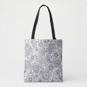 Ethnisches Blumengekritzel 2 Tasche