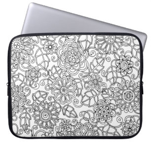 Ethnisches Blumengekritzel Laptopschutzhülle