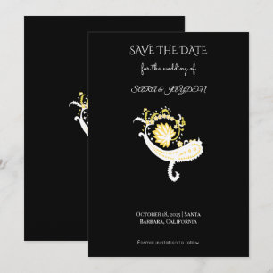 Ethnisches Blumenmuster – Vintage Boho Paisley Kun Save The Date