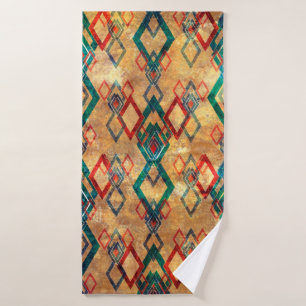 Ethnisches boho grunge altes Muster. Tribal Art Pr Badehandtuch