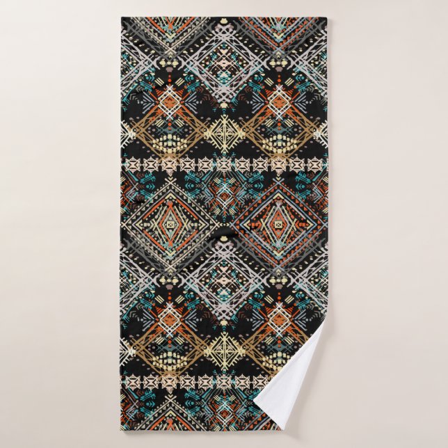 Ethnisches boho nahtloses Muster. Ethno-Ornament.  Badehandtuch (Badehandtuch)