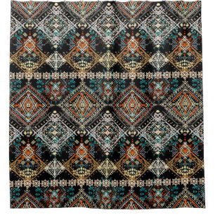 Ethnisches boho nahtloses Muster. Ethno-Ornament. Duschvorhang