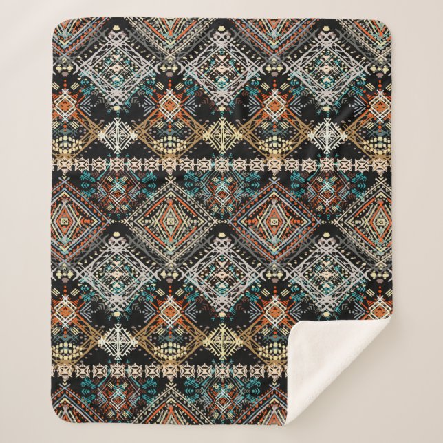 Ethnisches boho nahtloses Muster. Ethno-Ornament T Sherpadecke (Vorderseite)