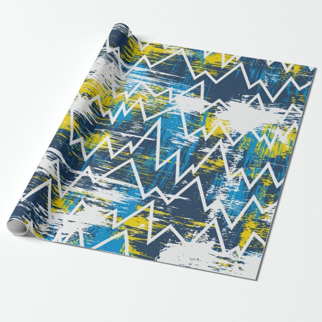 Ethnisches boho nahtloses Muster. Zigzag-Muster. S Geschenkpapier (Ungerollt)