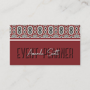 Ethnisches Burgunder Sindhi Ajrak Stammesmuster Visitenkarte