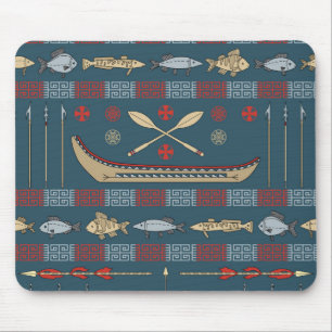Ethnisches Fischen-Muster Mousepad