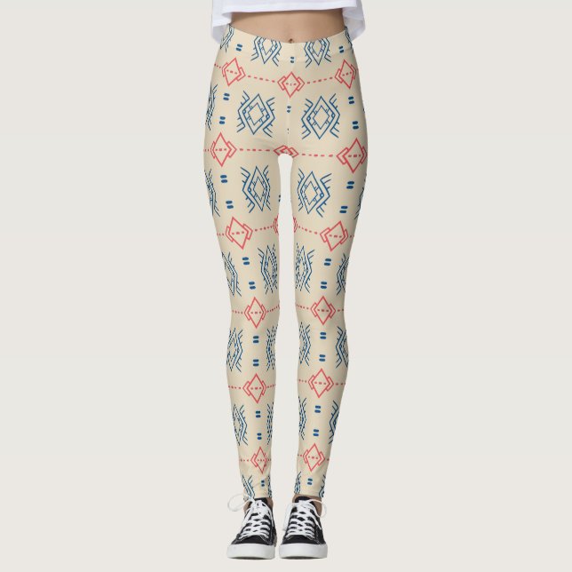 Ethnisches geometrisches Muster Leggings (Vorderseite)