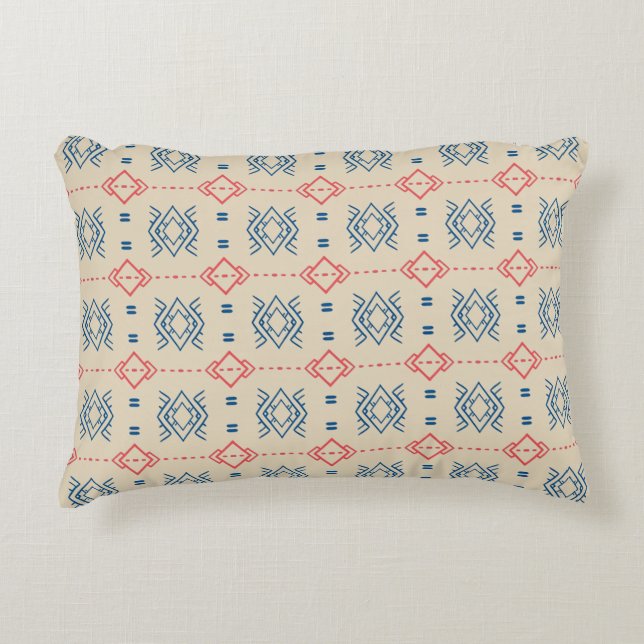 Ethnisches geometrisches Muster Zierkissen (Vorderseite)