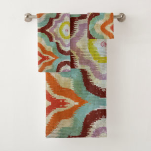 ethnisches ikat vintage design badhandtuch set