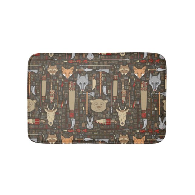 Ethnisches Jagd-Muster Badematte (Vorderseite)