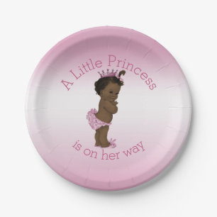Ethnisches kleines Rosa Prinzessin-Babyparty Pappteller