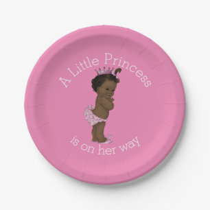 Ethnisches kleines Rosa Prinzessin-Babyparty Pappteller