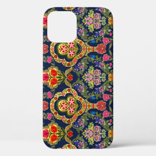 Ethnisches Mughal-Blumenmuster: Blaues nahtloses M Case-Mate iPhone Hülle