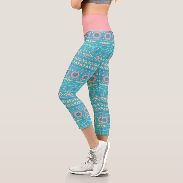 Ethnisches Muster Capri Leggings (Links)