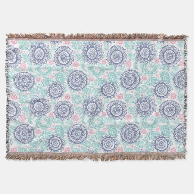 Ethnisches Paisley-Muster Decke (Vorderseite)