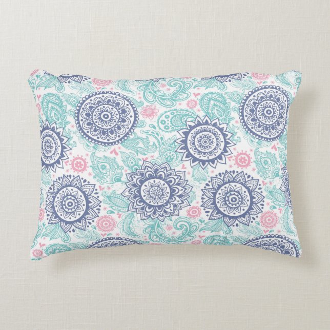 Ethnisches Paisley-Muster Dekokissen (Vorderseite)