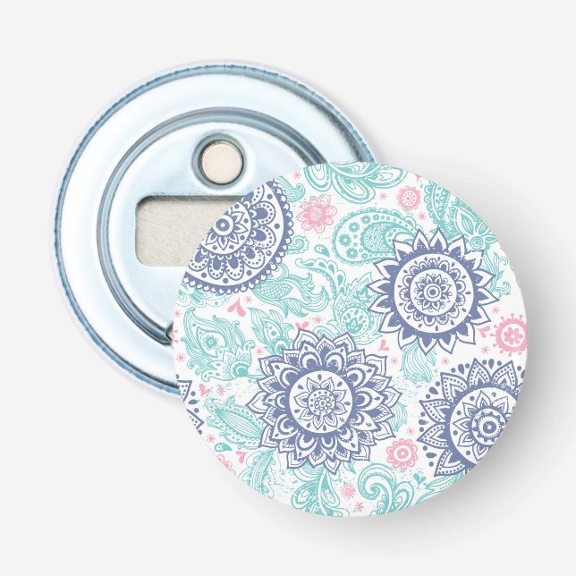 Ethnisches Paisley-Muster Flaschenöffner (Vorderseite)