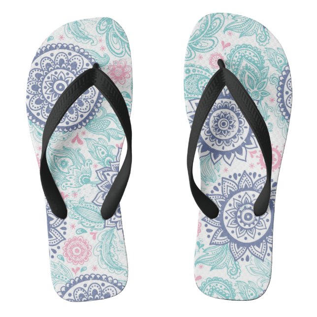 Ethnisches Paisley-Muster Flip Flops (Fußbett)