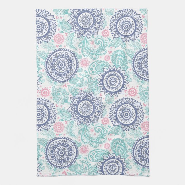 Ethnisches Paisley-Muster Geschirrtuch (Vertikal)