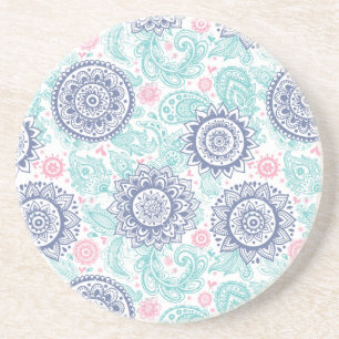 Ethnisches Paisley-Muster Sandstein Untersetzer