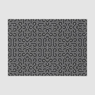 Ethnisches scharfes Schwarzweiss-geometrisches Seidenpapier