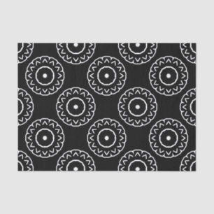 Ethnisches Schwarz-Weiß-geometrisches Muster Seidenpapier