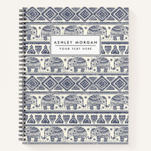 Ethnisches Stammbaum Aztec Elephant Muster Notizbuch