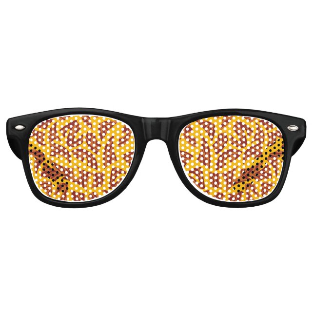 Ethnisches Stammmuster Orange Brown Gelb Partybrille (Vorderseite)