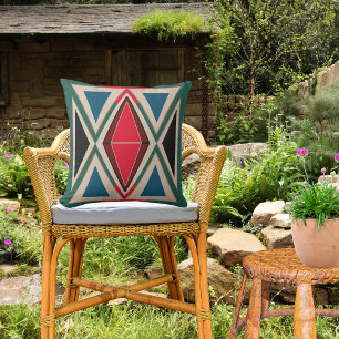 Ethno-Green Outdoor Kissen Boho wetterfest