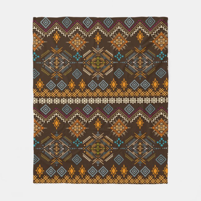 Ethno-nahtloses Muster. Ethnischer Boho-Ornament.  Fleecedecke (Vorderseite)