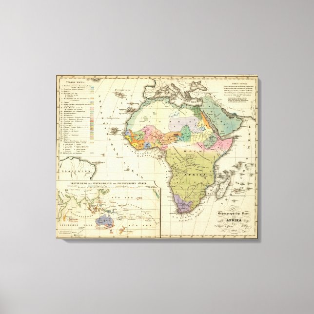 Ethnografische Karte Afrikas Leinwanddruck (Vorderseite)