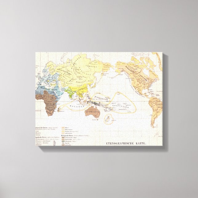 Ethnografische Karte der Welt Leinwanddruck (Vorderseite)