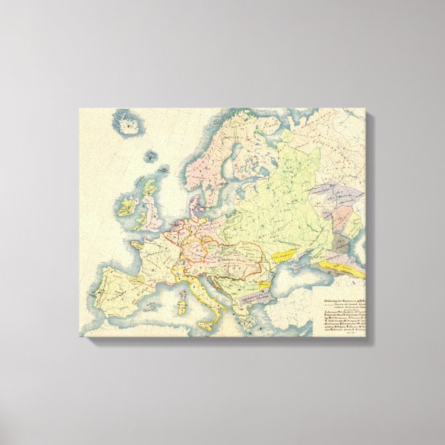 Ethnografische Landkarte Europas Leinwanddruck (Vorderseite)