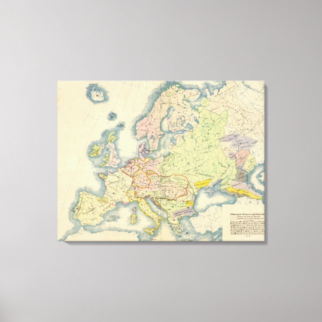 Ethnografische Landkarte Europas Leinwanddruck (Vorderseite)